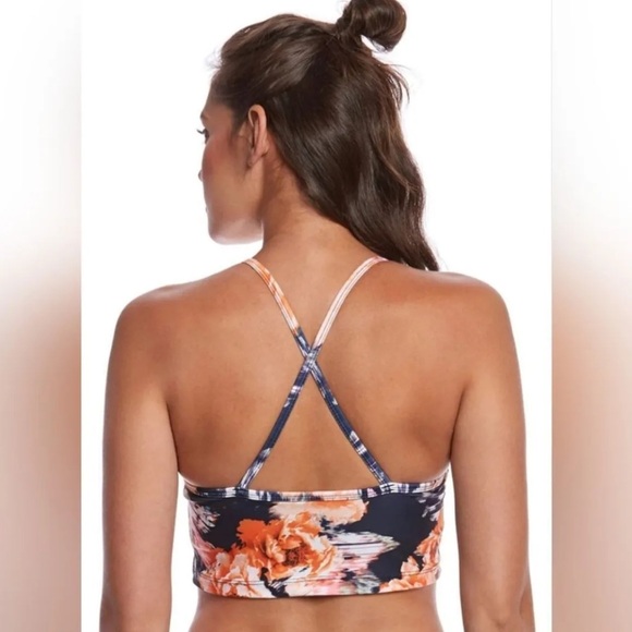 Betsey jhonson yoga Floral Halter Crop Top - Orange and Black - Picture 2 of 6